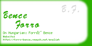 bence forro business card
